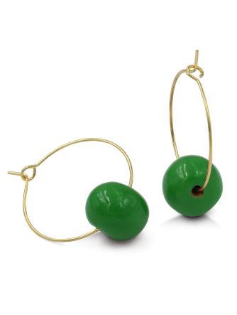 Kazuri Øreringe, Creoler grøn kugle